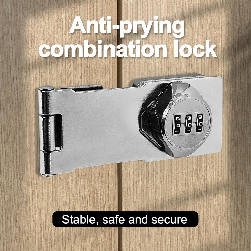 Redunest Password Rotary Hasp Lock - Silver - Image 3